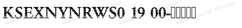 KSEXNYNRWS0 19 00字体转换